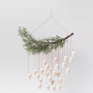 Threshold Advent Calendar with Greenery and Red Accents